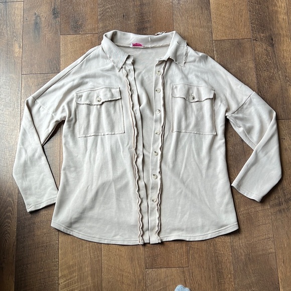 Pink Lily TREAT ME BETTER BEIGE SHACKET - Picture 5 of 12